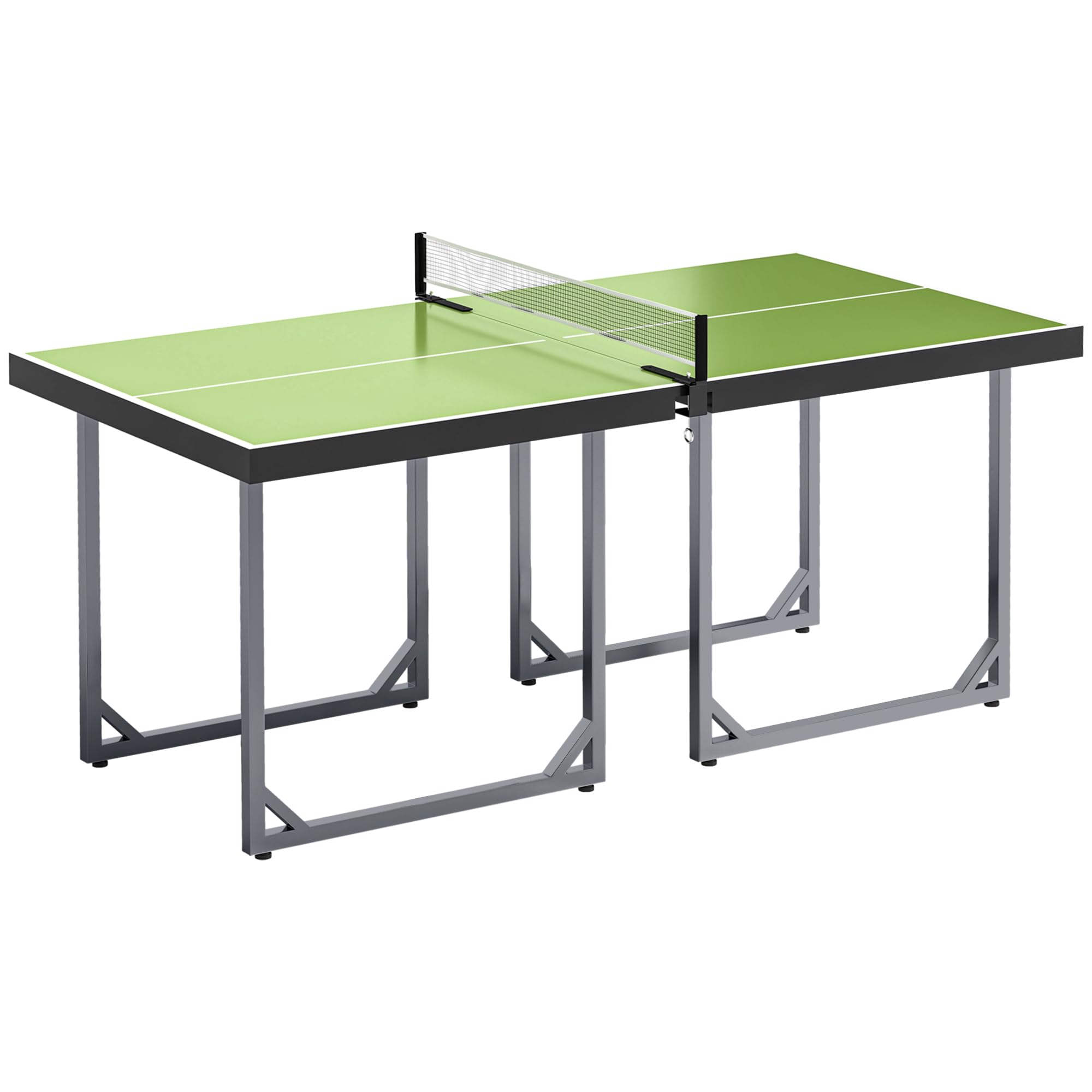 HOMCOM Foldable Ping Pong Table - Green - 182cm x 91cm - With Net
