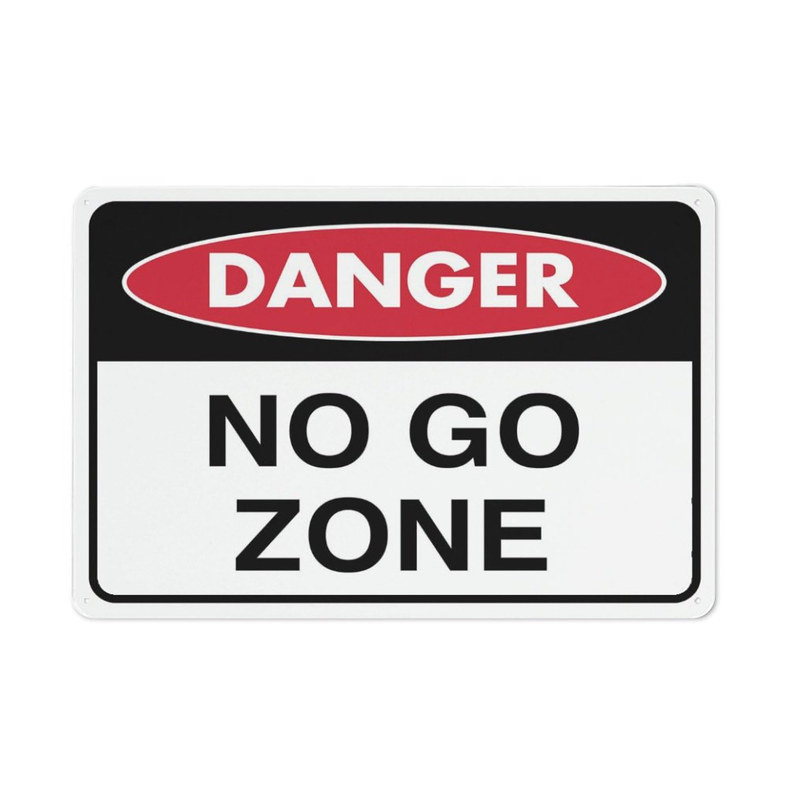 Danger No Go Zone Sign 8x12 Inch Tin Sign Aluminum Sign For Business, Workplace, Office, Home, Garden And Yard Wall Decor Outdoor Use