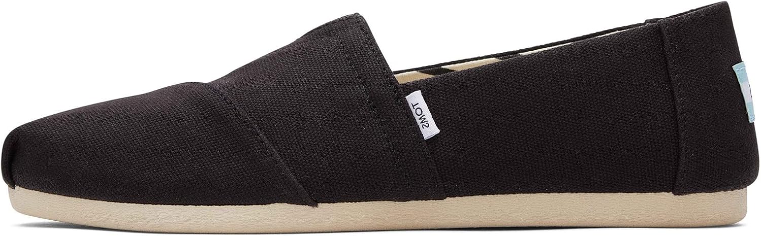 Toms Women's Alpargata Wide Espadrille Loafer Flat, Black Wide Recycled Cotton Canvas, 11 - Image 3