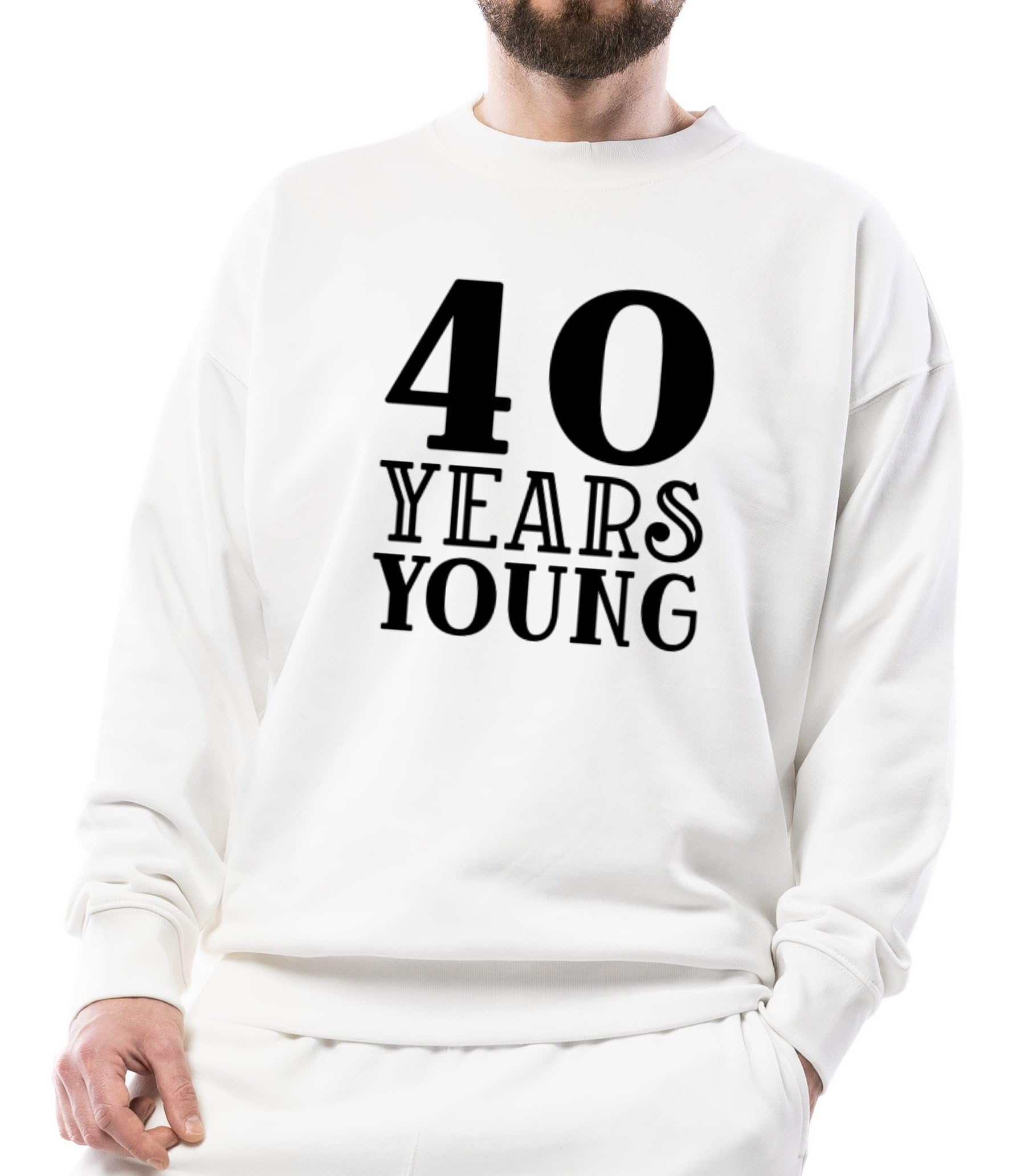 seek buy love 40th Birthday Gift idea Unisex Sweatshirt Funny 40 Years Young Graphic Printed Sweatshirt Fun Birthday Present for Men Women-picture-17