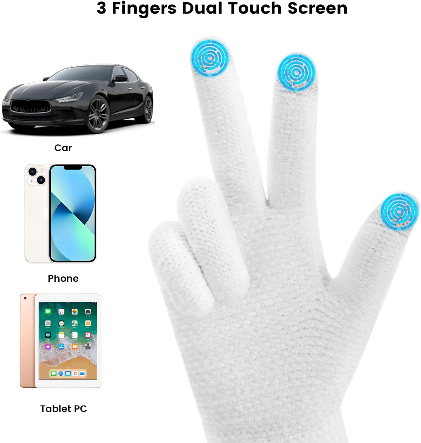 Winter Gloves for Women - Warm gloves for cold weather with Touchscreen Fingers, Elastic Cuff Womens Chenille Gloves - Image 5