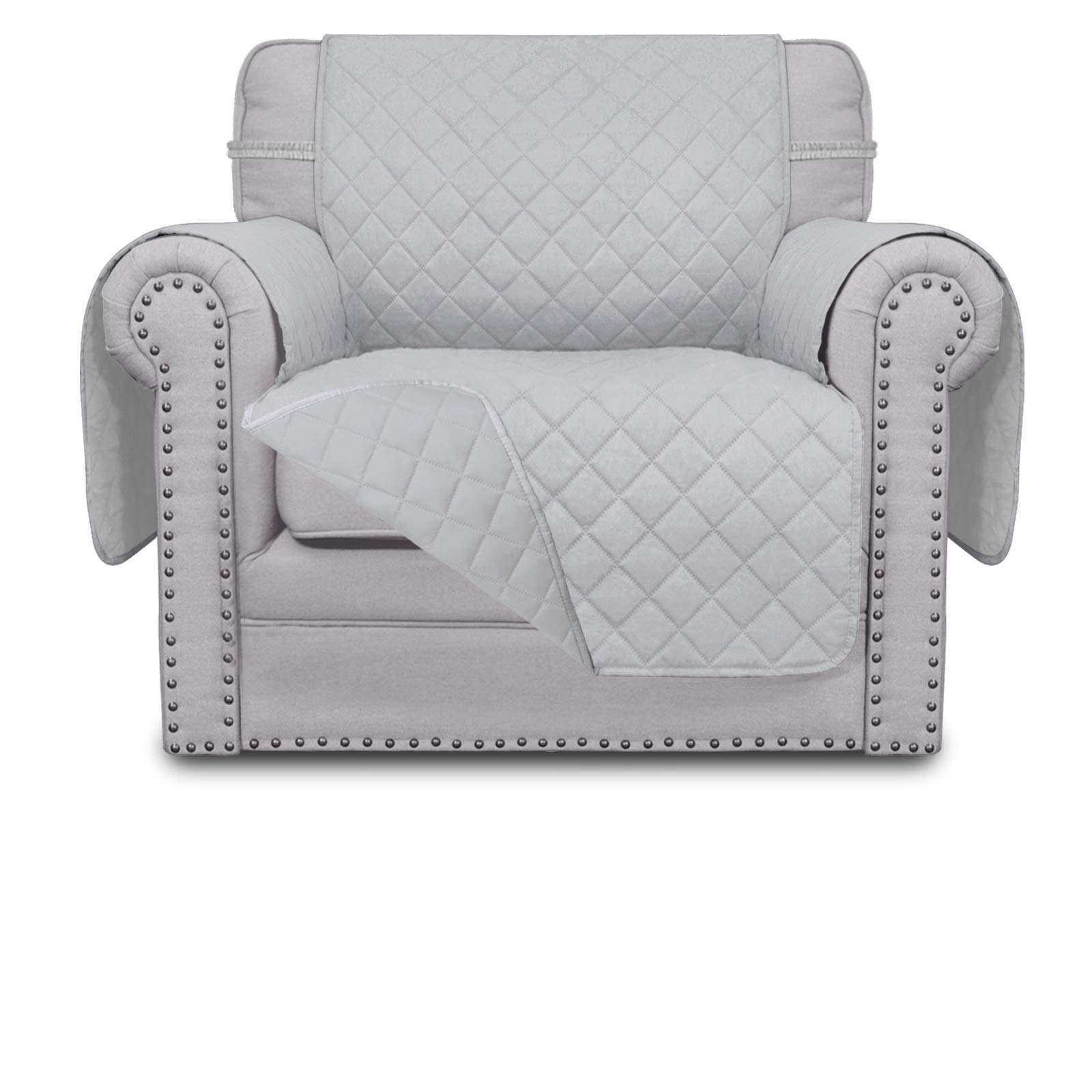Easy-Going Reversible Couch Cover, Small Chair, Light Gray/Light Gray