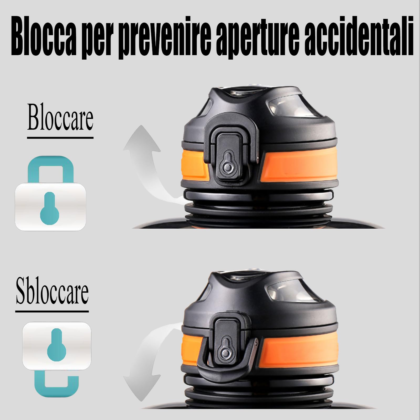 Goodatech Borraccia Sportiva, 1.5L/52 Oz, a Prova di Perdite, senza BPA, con Indicatore di Tempo, Riutilizzabile per Atletica, Ciclismo, Palestra, Ufficio, Viaggi all'Aperto (Nero)