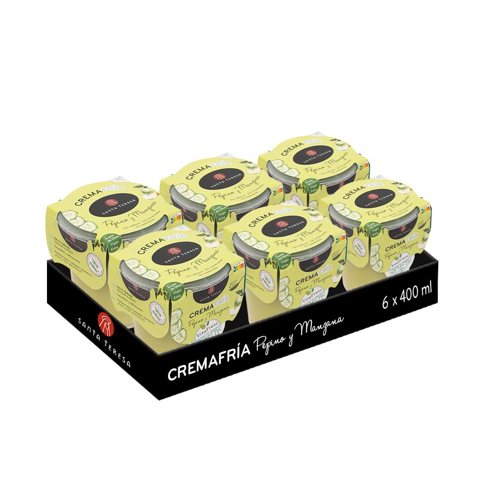 Santa Teresa - Pack de 6 Cremas Frías de Pepino y Manzana. 2.400ml