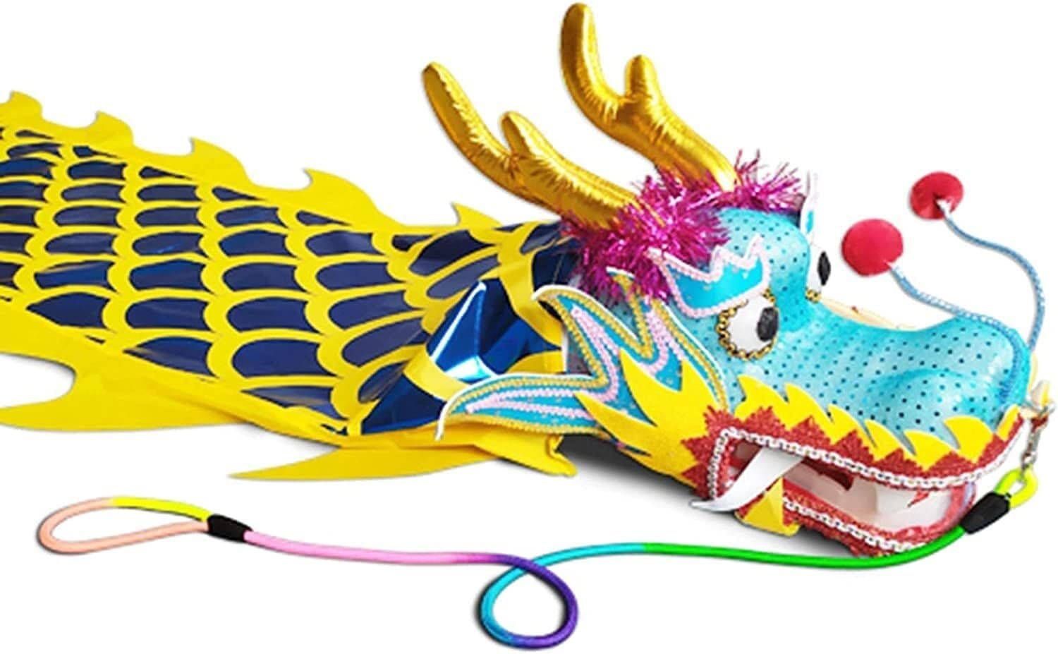 Cinta dragón danza de 6m azul amarillo para ejercicio en parques