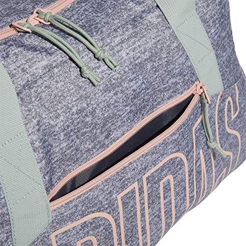 adidas Bolsa esportiva gráfica, cinza jérsei, contorno coral neblina/verde matizado, tamanho único