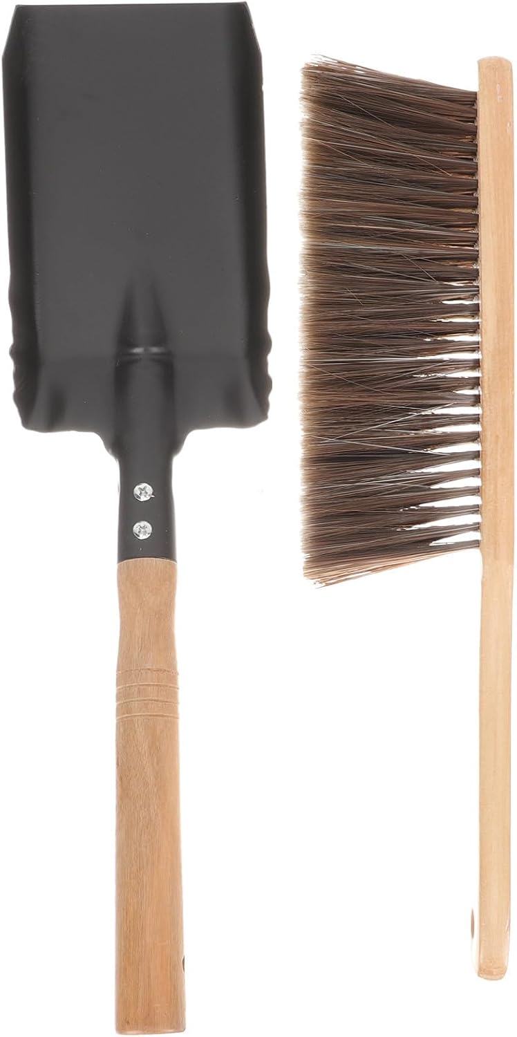 Fireplace Cleaning Set with Brush and Shovel Wood Iron