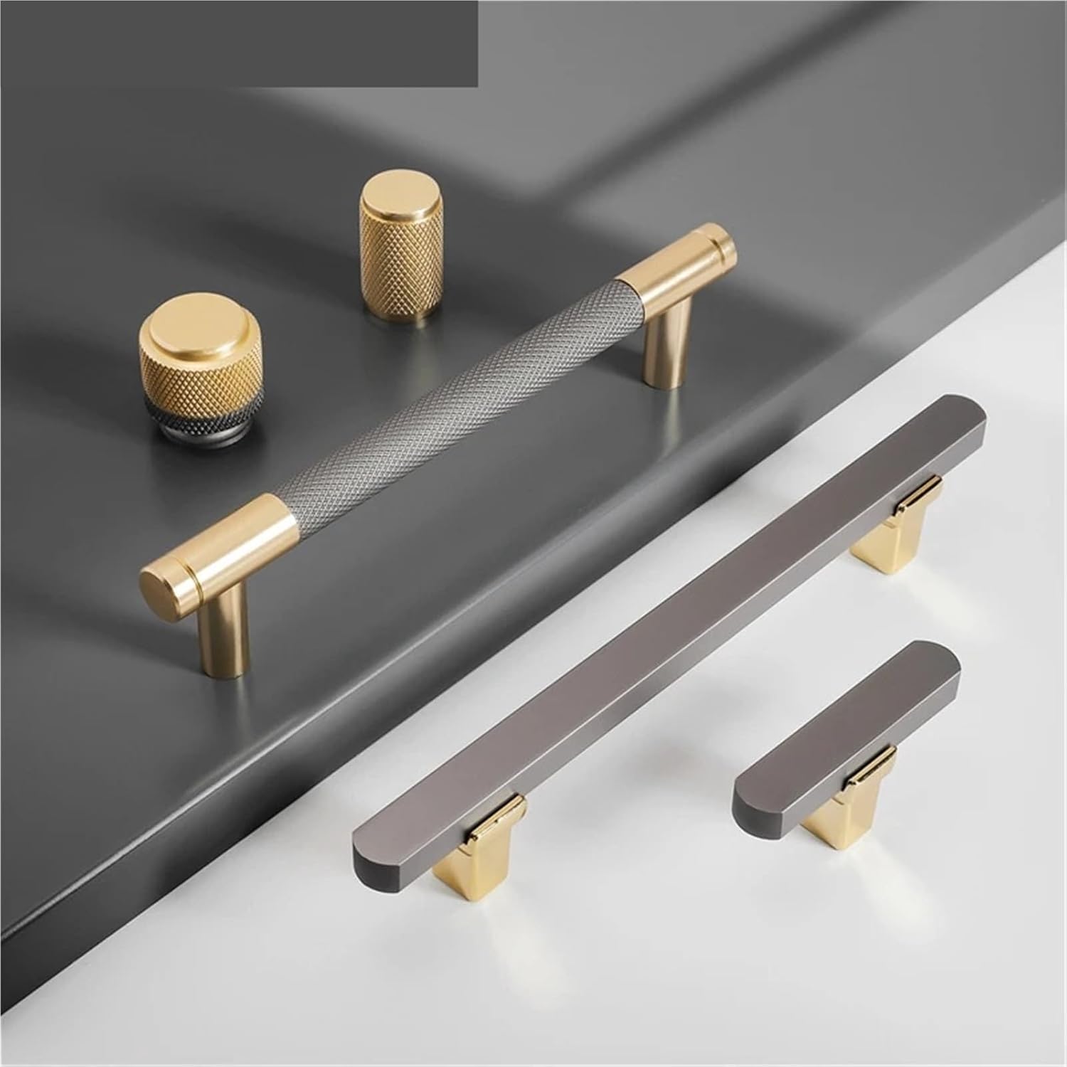 Light Gold Gray Kitchen Cabinet Handles Dresser Wine Cabinet Knobs and Handles Furniture Door Hardware Pulls 1Pcs(Yellow)