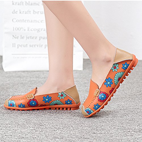 Image of VenusCelia Women's Floral Comfort Walking Flat Loafer