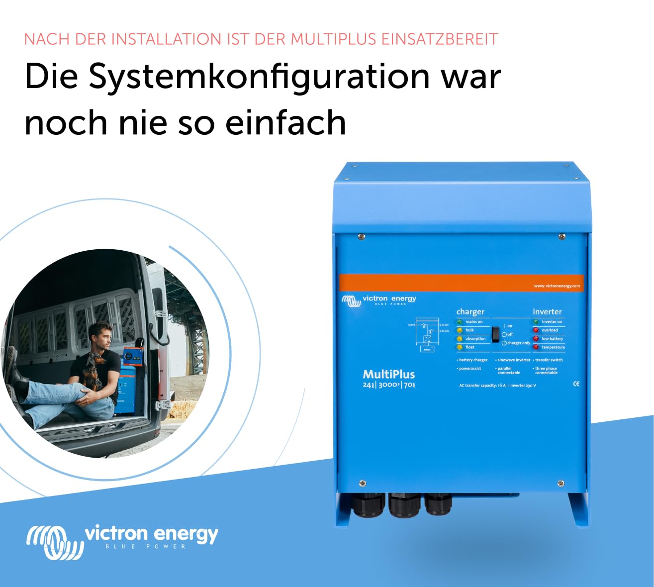 Victron Energy MultiPlus Wechselrichter - 3000VA 24V Mit 70A Ladegerät