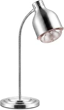 KOUDA Single Bulb Food Heat Lamp Restaurant Food Warmer Light Portable Heating Lamps (Single Arm) Silver