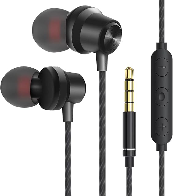 Earphones IeemTkxxe,In Ear Headphones,Noise Isolating, Wired Earbuds with Built-in Microphone-High Definition,Fits All with 3.5mm Headphone Port Device Compatibility