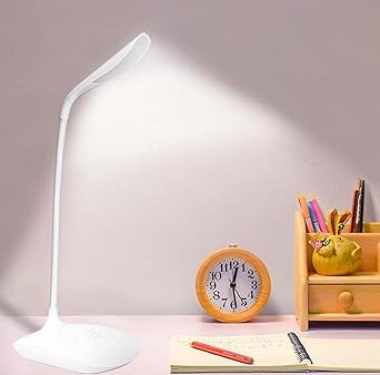 TECHTOP Rechargeable Study Table/Desk Lamp for Study,Student Foldable Eye Comfort Power Saving, (White)