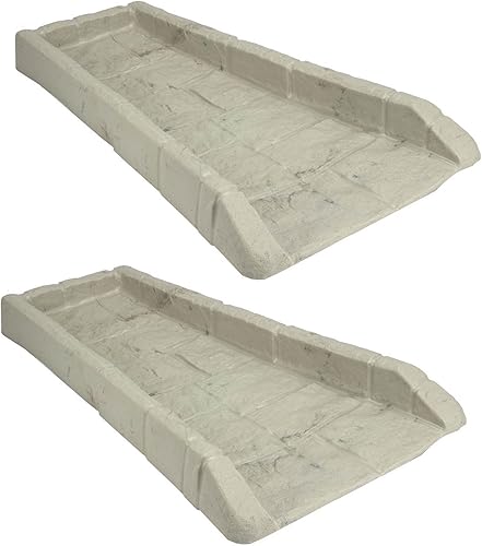 Suncast Compuesto de poliéster fácil de usar, decorativo para exteriores, canaleta de lluvia Downspout, bloque de salpicaduras para desagües debajo