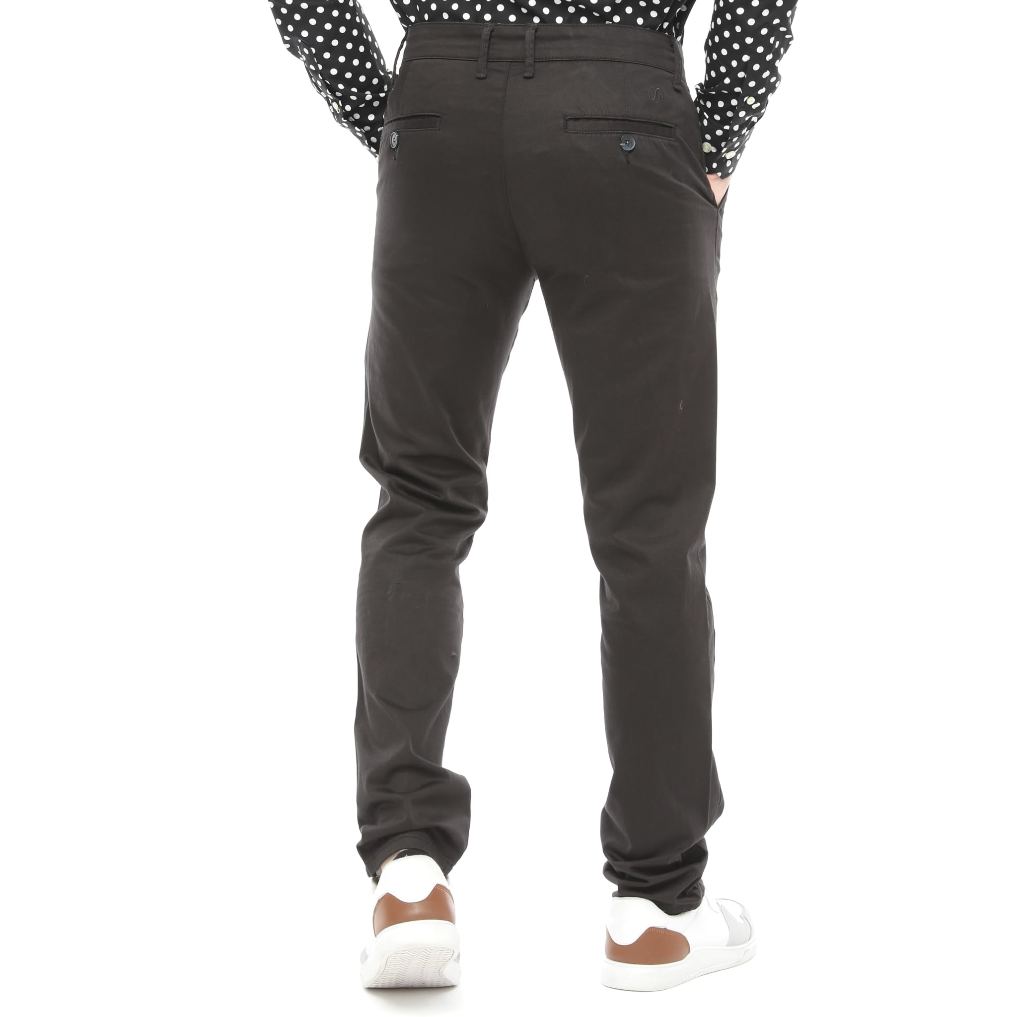 Xact Pantalones Chinos elásticos clásicos de Sarga Suave para Hombre
