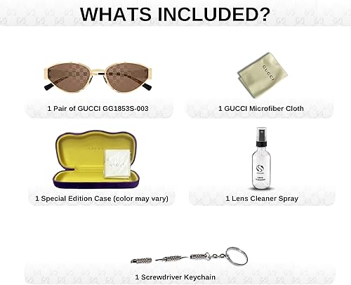 Miniatura 3 de Gucci GG1853S Monogram Lasered GG Pattern With Guccissima Lens Almond Shape Sunglasses with Luxury Eyewear Kit