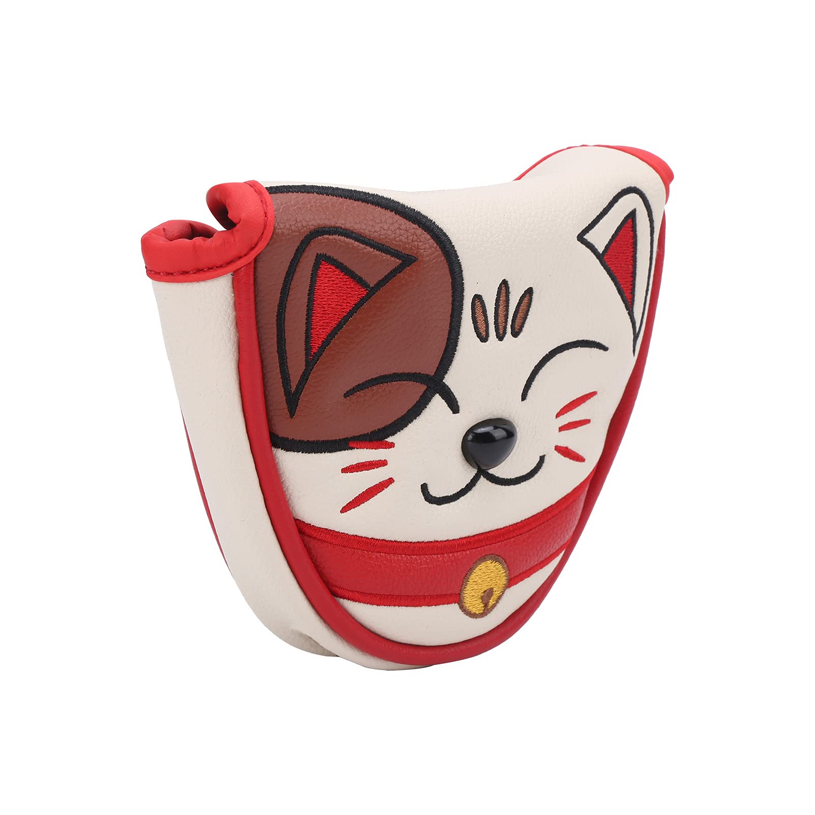 CHICIRIS Center Shaft Putter Cover, Lucky Cat Wasserdichter Golfschläger Head Cover Club Center Putter Headcover Guard Protector