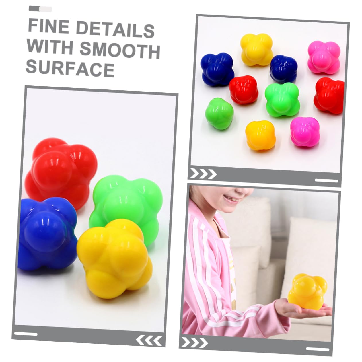 Toddmomy Hexagonal Reaction Ball Durable Fitness Tool for Agility Training Home Workouts and Coordination Enhancement for Athletes and Fun Play with Friends