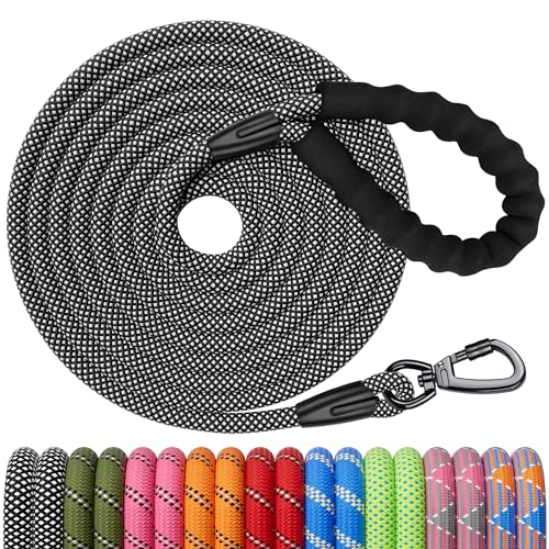 Kdsvakd Rope Dog Lead, 1.5m / 5ft Strong Dog Lead With Swivel Lockable Hook And Soft Padded Handle
