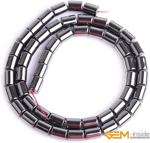 Miniatura 2 de GEM-Inside - Cuentas de pérdida de piedras preciosas no magnéticas de hematita negra natural de 0236 x 0315in columna de piedra energética para