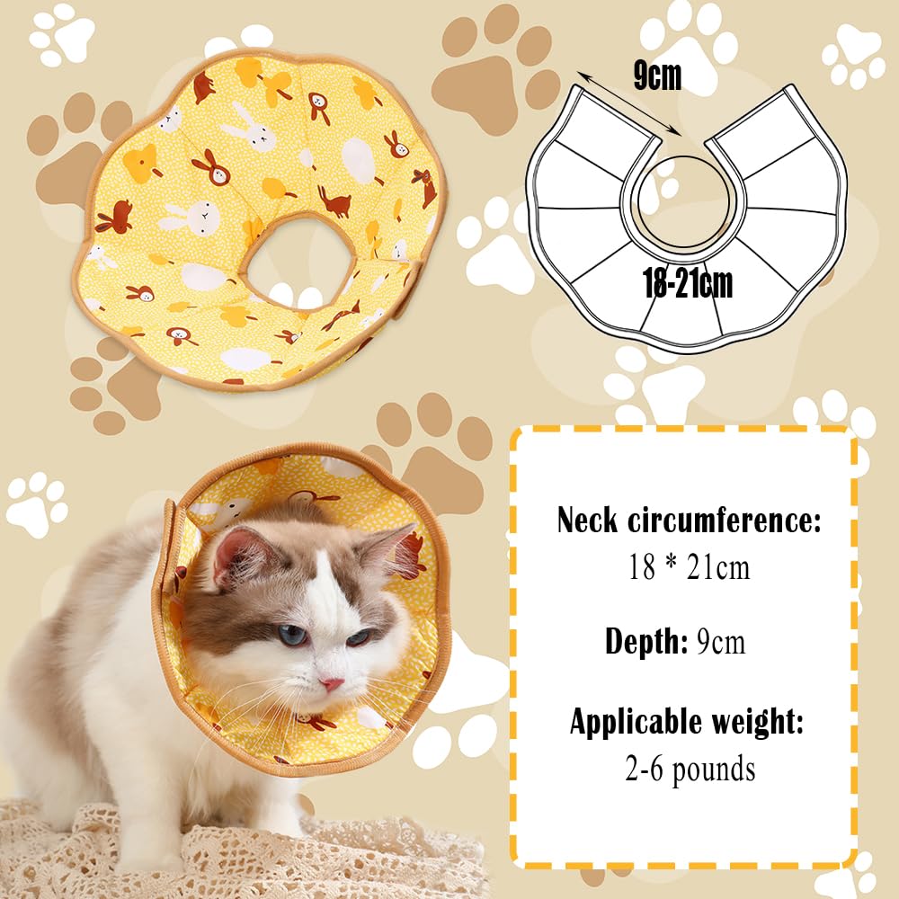MSLSOZ Cute soft cone for cats easy to clean cat recovery collar, adjustable soft cat cone, cats cones to stop licking - Image 2