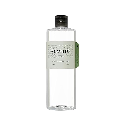 Veware Agua limpiadora vegana que equilibra el pH Agua micelar 100% Fórmula vegana removedor de maquillaje, para limpieza calmante e hidratante, sin