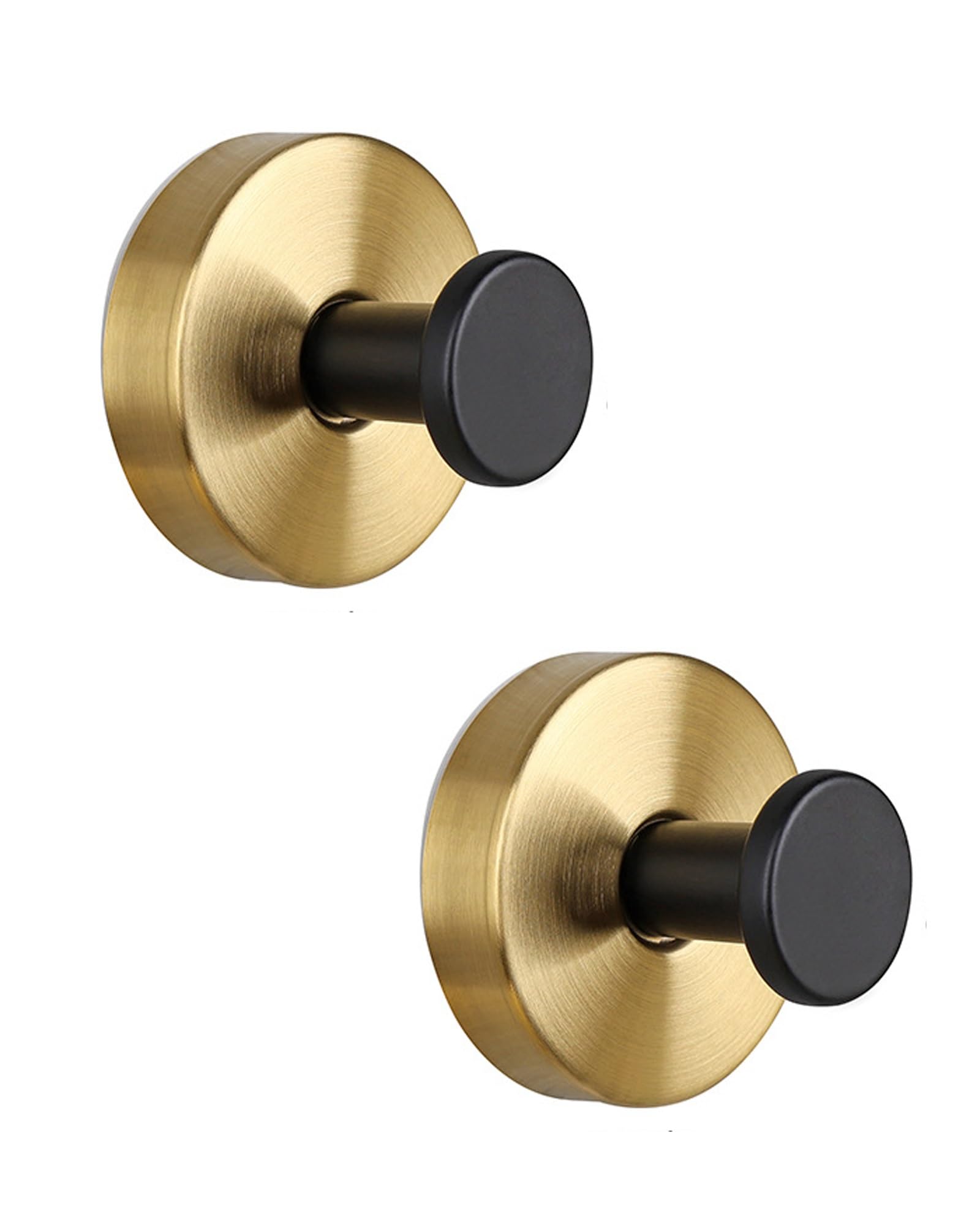 2 Pcs Shower Waterproof Suction Cup Hooks, No Drilling Required Stainless Steel Towel Hook For Bathroom Walls Kitchen Glass Mirror, Tile，Great For Hanging Towels, Bathrobes And Loofahs(Black and gold)