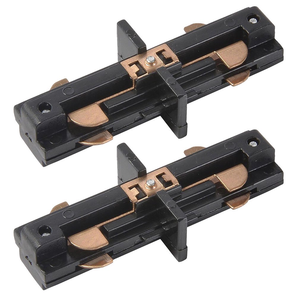 Litecraft Track Butt Connector for Single Circuit Mains Fitting - (Black, Pack of 2)