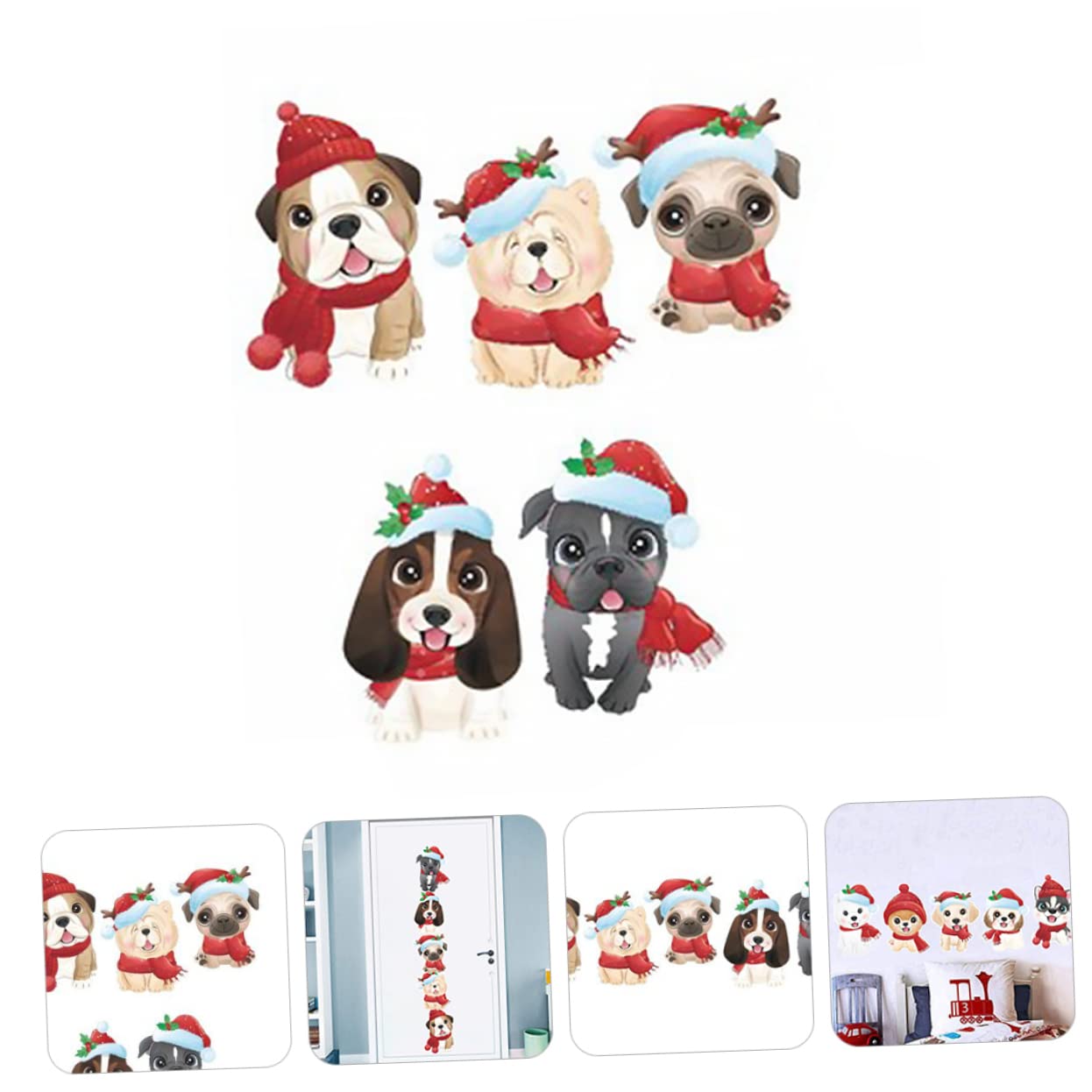 MAGICLULU 5blätter Cartoon Weihnachtsaufkleber Für Fenster Süße Wandtattoos Für Kinderzimmer Und Geschäfte Selbstklebende Dekoration Für Weihnachtszeit