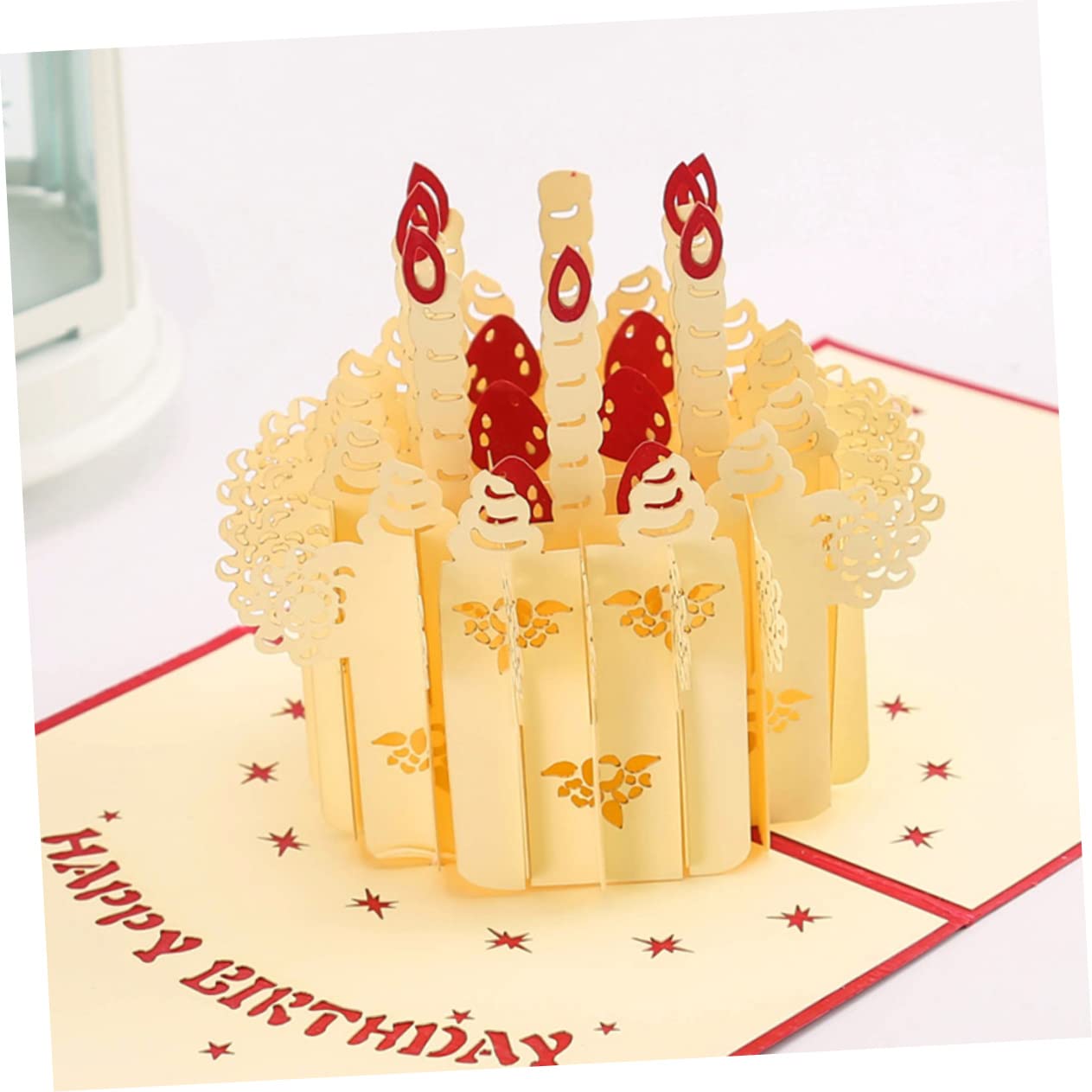 SHINEOFI 3pezzi Biglietti Di Compleanno Creativi Con Candela e Torta Auguri Unici Per Feste Anniversari e Occasioni Speciali Design Memorabile e Spazio Per Messaggi Personali