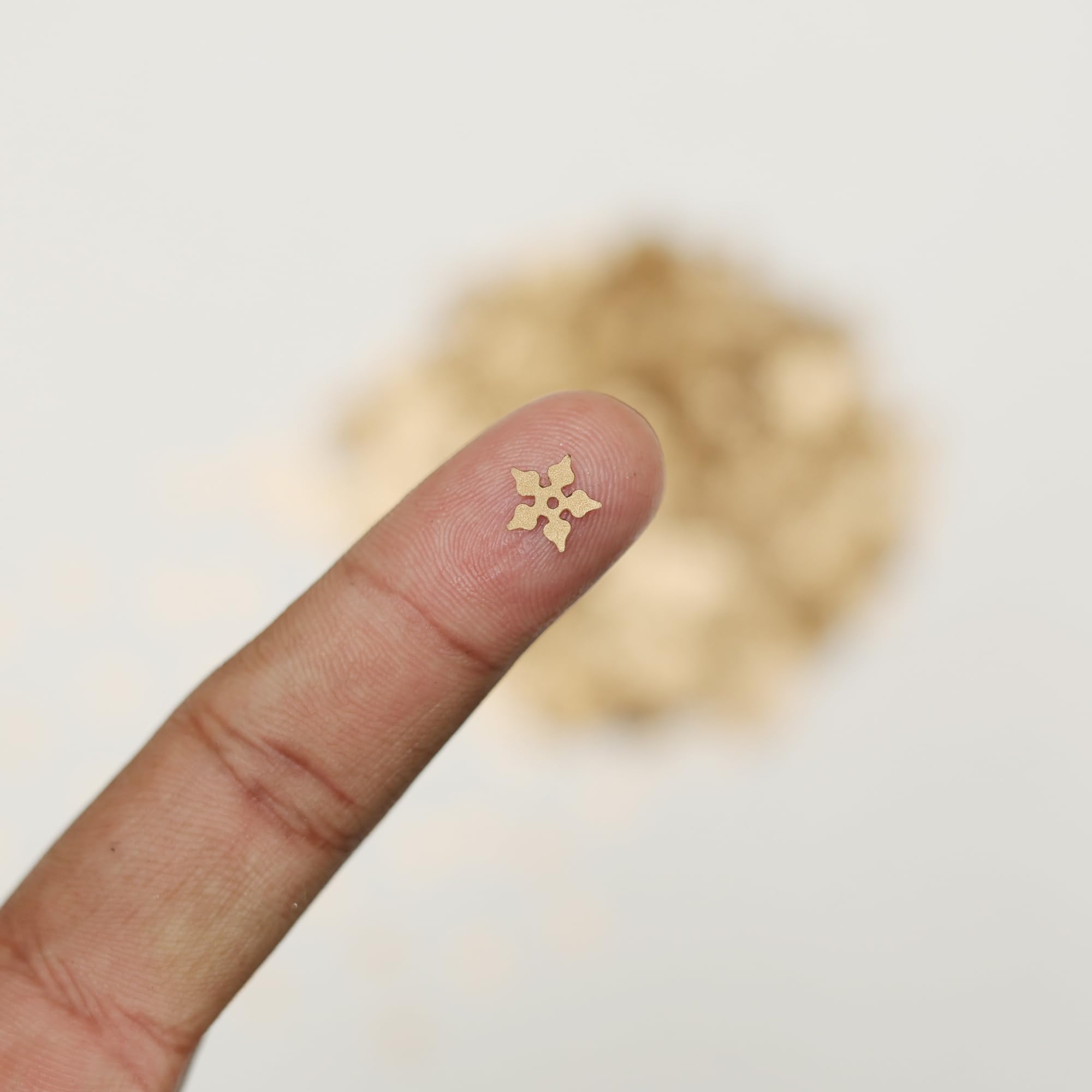 Embroiderymaterial Flower Shape Sequins Sitara for Craft and Embroidery 50gm (Antique Gold, 8MM) 2