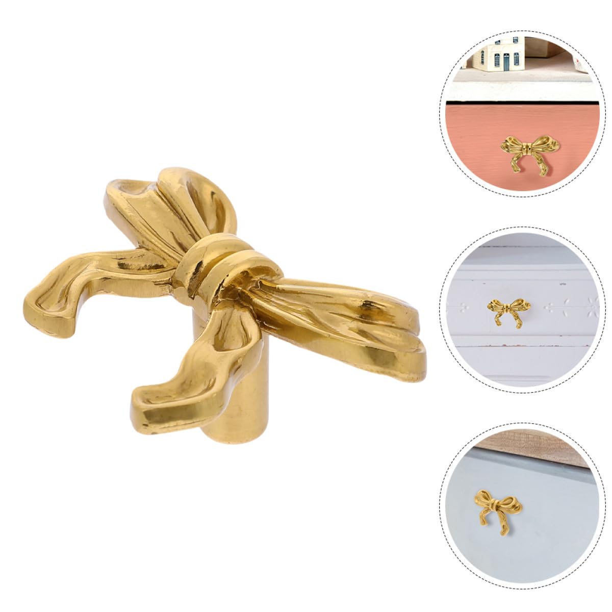 MAGICLULU Pomelli Mobili in Ottone a Forma di Fiocco 4 Pezzi, Design Ergonomico ed Elegante, Manopole Versatili per Cassetti e Armadi in Cucina e Camera