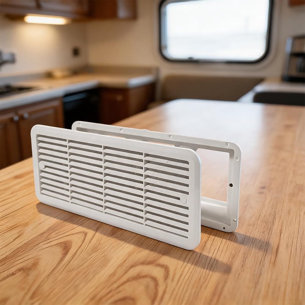 Ventilador lateral RV silencioso para frigorífico, 480 mm, plástico, para color blanco, negro para camper (blanco)