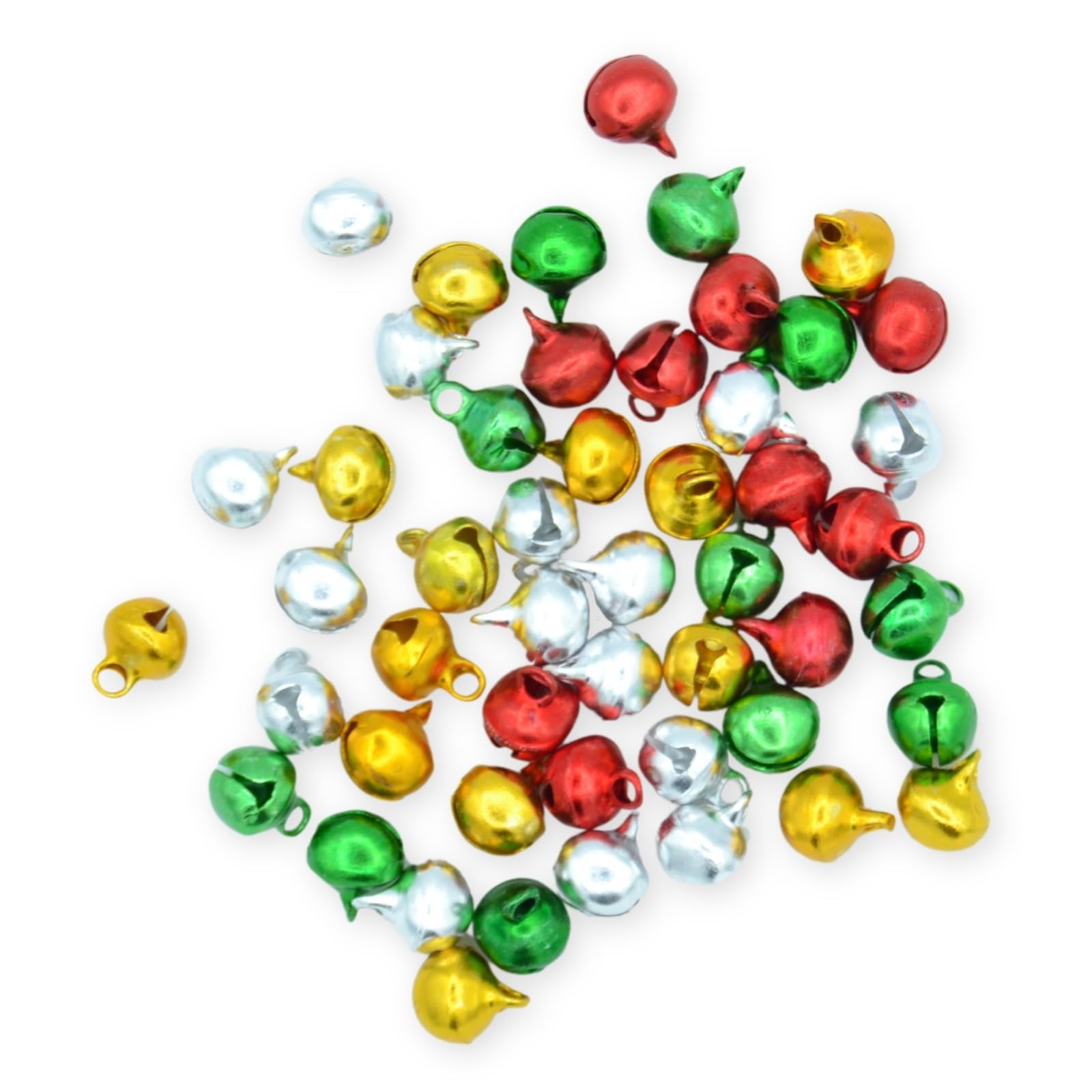 celloexpress 9.5mm Christmas Mix 2 Jingle Bells - Mini Christmas Craft DIY Festive Decorations Gift Wrap (Pack of 50)