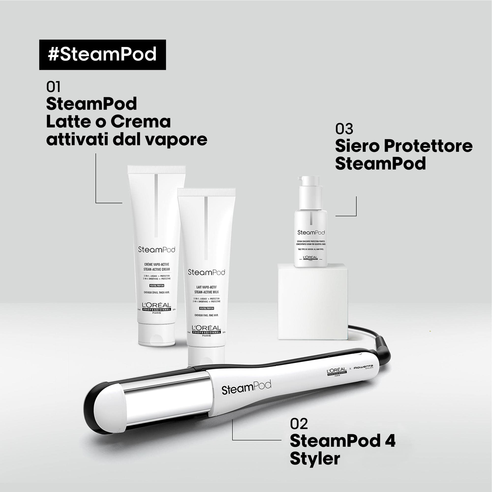L'Oréal Professionnel Paris | SteamPod 4, Piastra per Capelli Professionale Tutto in Uno, Con Tecnologia a Vapore, Per Qualsiasi Look dal Liscio al Riccio, Per Tutti i Tipi di Capelli