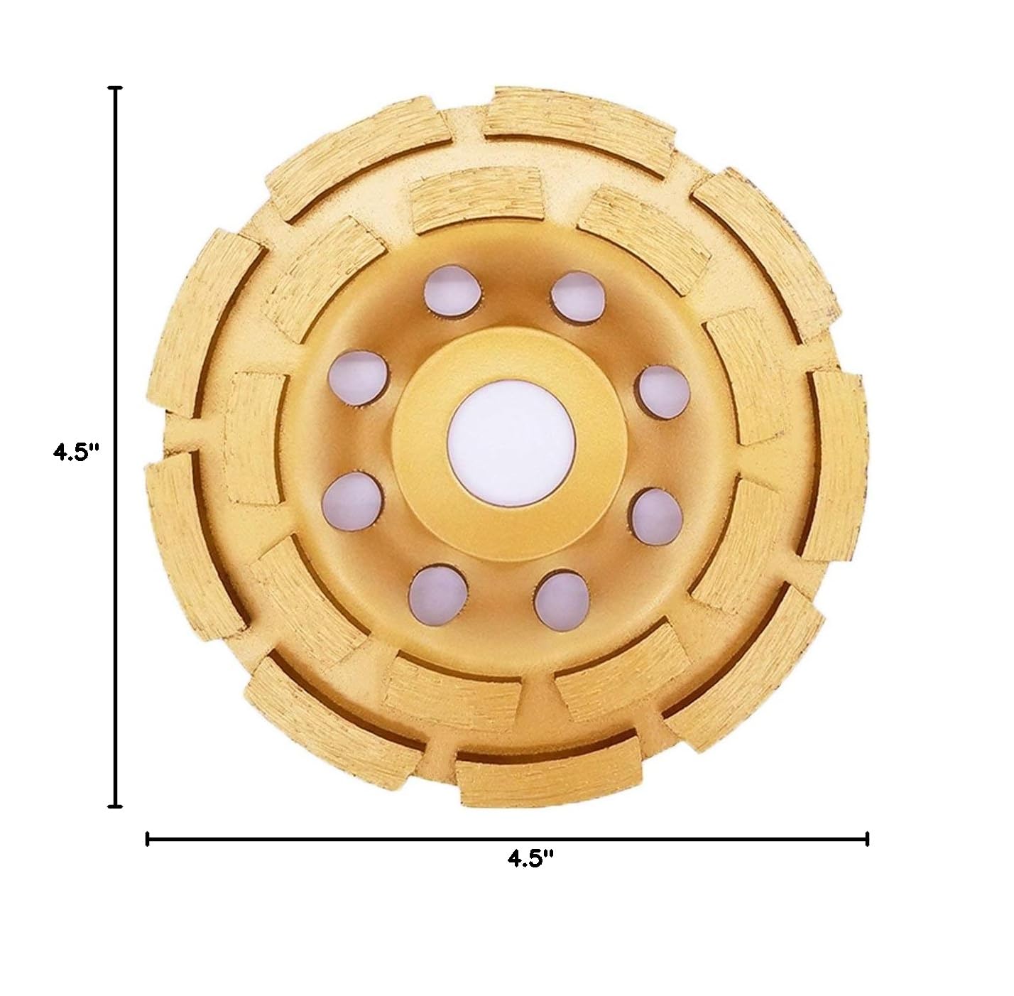 4-1/2-Inch Diamond Cup Grinding Wheel, Double Row Diamond Grinder Disc for Concrete, Granite, Stone, Marble etc