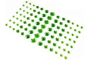 Elandy 1 Sheet(91PCS) Self-Adhesive Craft Jewels Flatback Rhinestone Crystal Gems Stickers