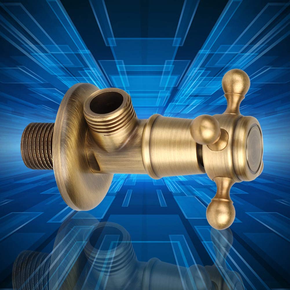 Fdit Salle De Bains en Laiton Triangle Valve 1/2G Matériel De Toilette Vintage Golden Angle Valve Européenne Matériel Universel Antique Angle Valve