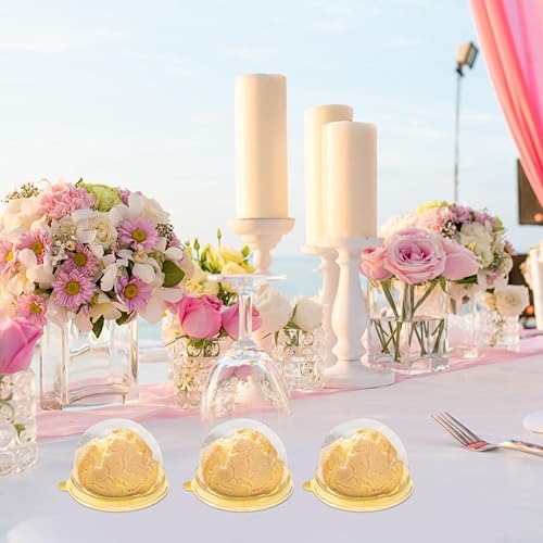 Miniatura 6 de NUOBESTY Caja de cúpula transparente, 50 unidades, soportes redondos de plástico para cupcakes, yema de huevo, hojaldre de luna, caja de embalaje