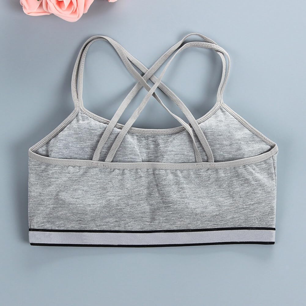 4 Ensemble de Fille Brassiere Soutien-Gorge Sport+Culotte, Ensemble Culotte Coton Sport sous-vêtement Ensemble Soutien-Gorge Brassière Ensemble Soutien-Gorge Slip pour Filles 8 à 16 Ans