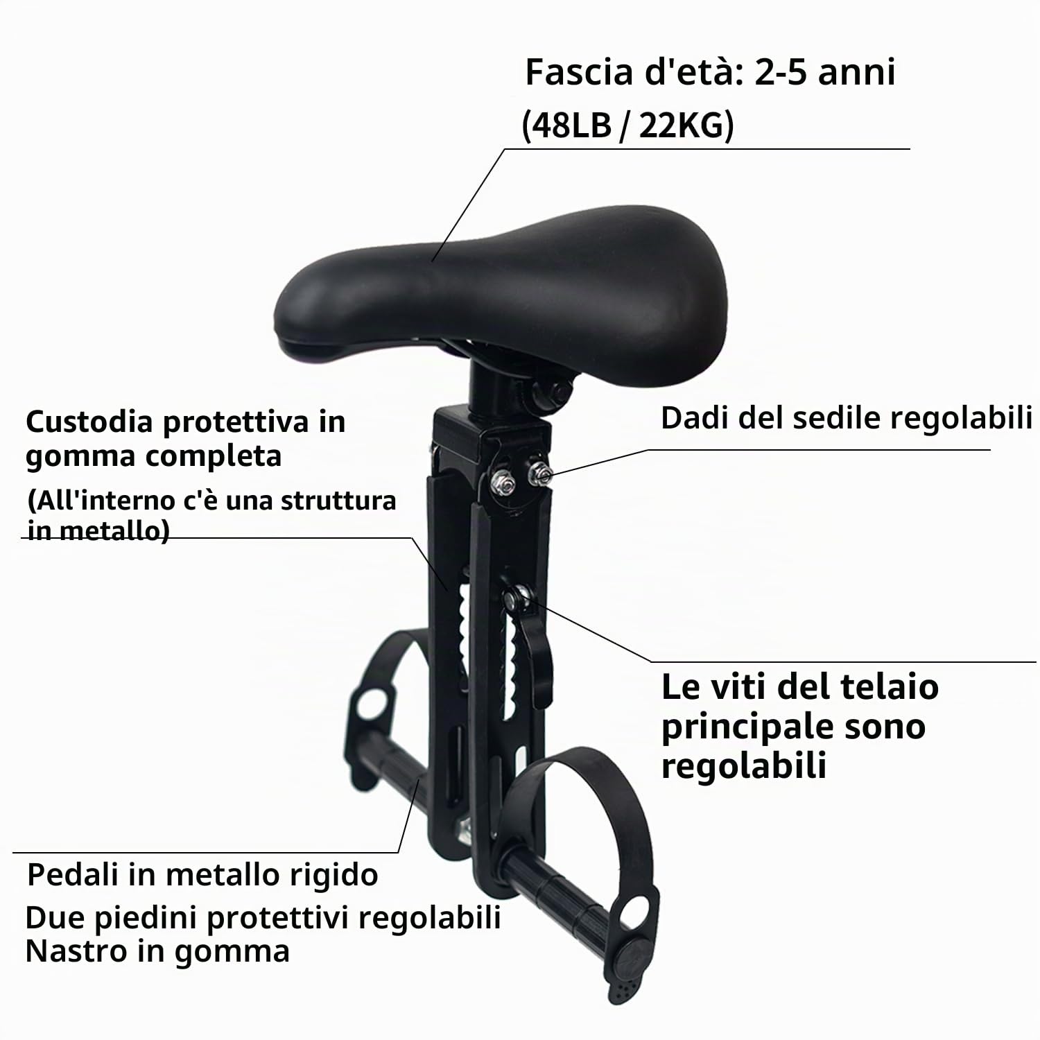 seggiolino Bici per Anteriore con Attacco Manubrio, seggiolino Bici per, seggiolino Bici per Rimovibile (Fino a 21.8 kg)