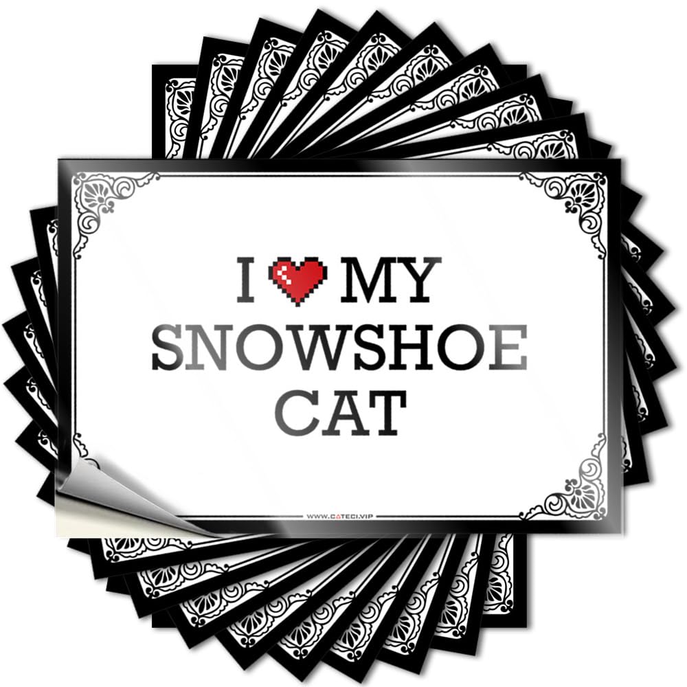 I Love My Snowshoe Cat Accent Decals | Space Room Decor Waterproof Vinyl Bottle Best Removable Decal Peel Stick(12X18CM)
