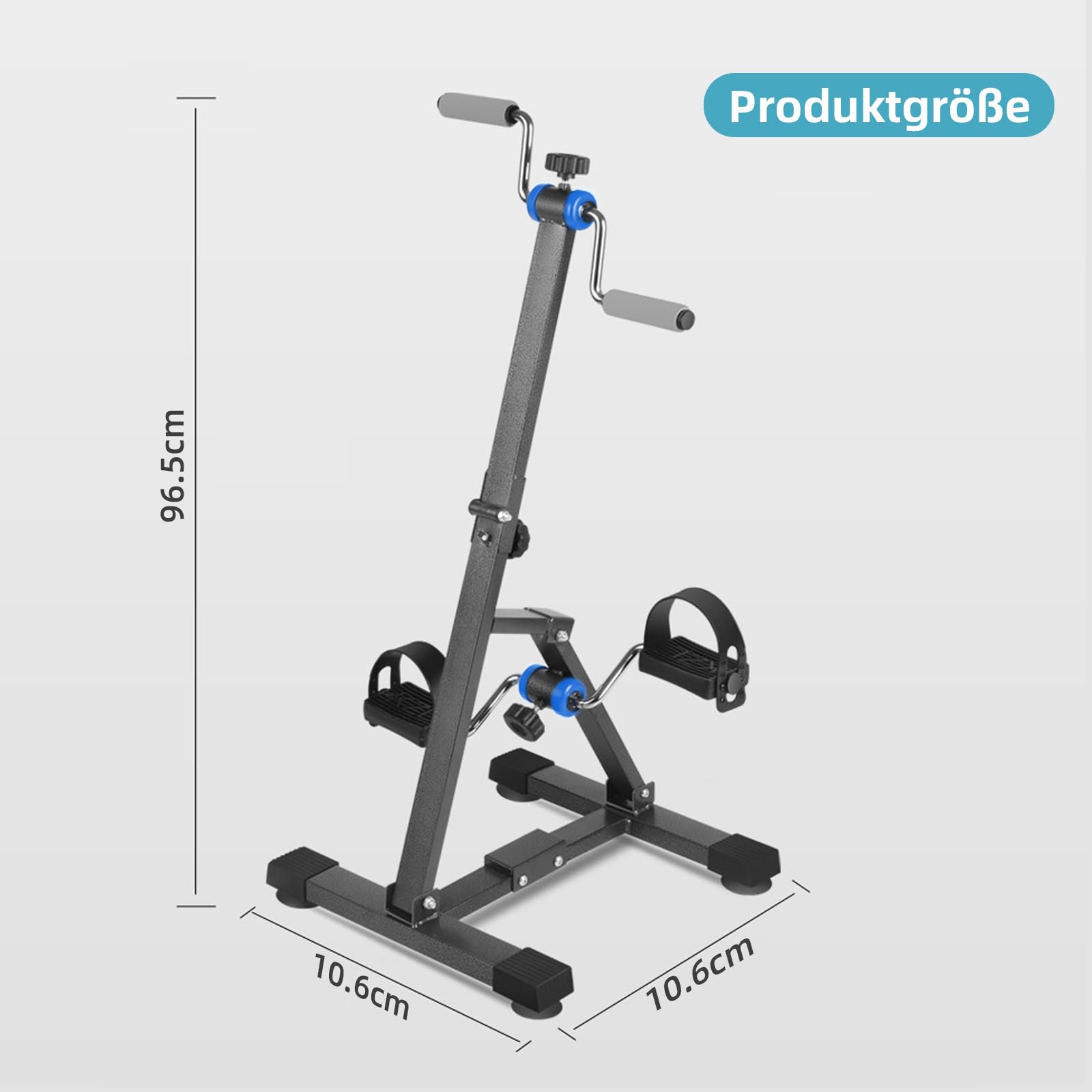 Faltbares Arm- und Bein-Ergometer für Senioren – Pedaltrainer für ältere Menschen, verstellbares Handfahrrad für Physiotherapie, Knie- und Fuß-Rehabilitationstrainer für Erwachsene