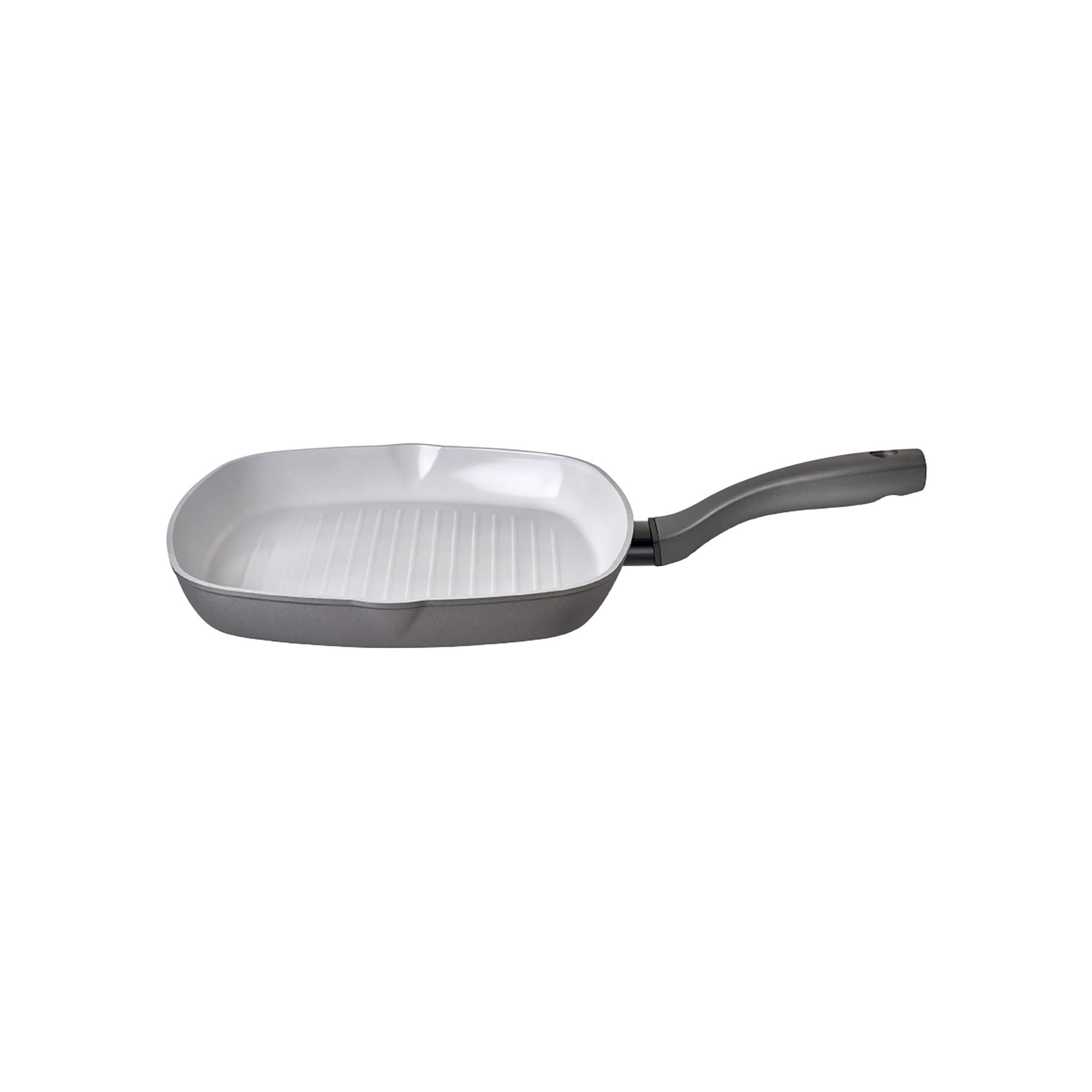 Prestige Earth Pan Ceramic Griddle Pan for Induction Hob 28cm - Non Stick Griddle Pan, Non Toxic Cookware, Dishwasher Safe, Made in Italy, Gray