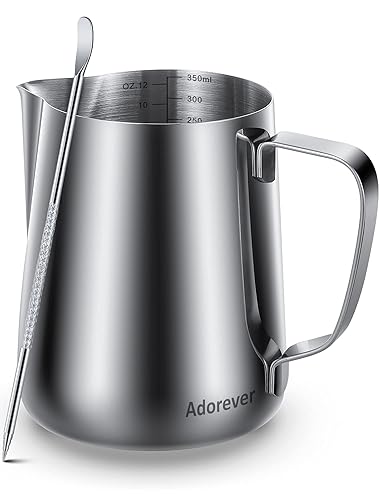 Milk Frothing Pitcher 350ml/600ml/900ml/1500ml (12oz/20oz/32oz/50oz) Steaming Pitchers Stainless Steel Milk/Coffee/Cappuccino/Latte