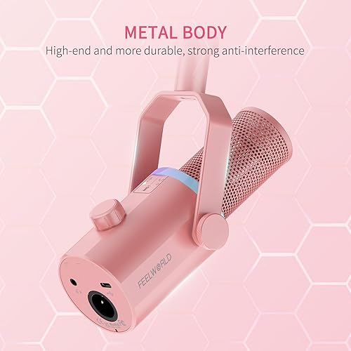 Miniatura 7 de FEELWORLD PM1 XLR - Micrófono dinámico USB con brazo de brazo, regalos para grabación de podcasts, computadora, juegos, transmisión en vivo, voz en