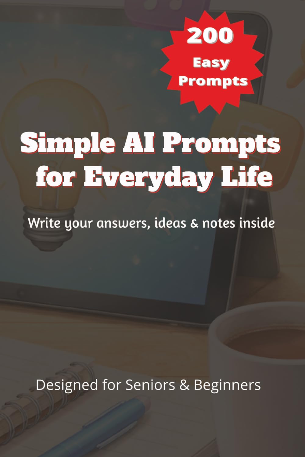 Simple AI Prompts for Everyday Life 200 easy: Designed for Seniors ,Write your answers, ideas & notes inside