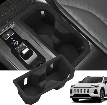 Cup Holder Insert for 2026 Toyota RAV4 Hybrid, Anti-Slip Silicone Cup Holder Liner Set, Waterproof Cup Holder Mat, No Rattling Drink Holder Pads, Easy to Clean Interior Accessories