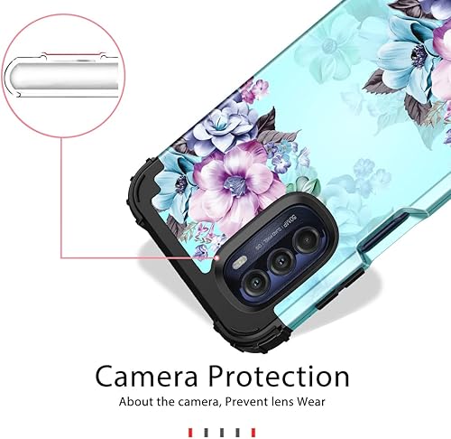 Miniatura 7 de Casetego Funda para Moto G Stylus 2022 5G4G, patrón de mármol de tres capas, resistente, resistente, a prueba de golpes, cuerpo completo,