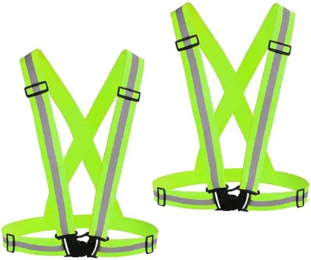 Reflective Vest Running Gear 2Pack, High Visibility Adjustable...